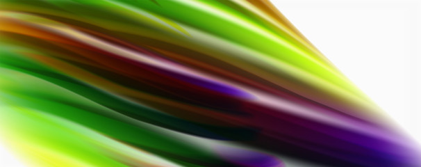 Modern techno Fluid color flow on white colorful poste. Art for your design