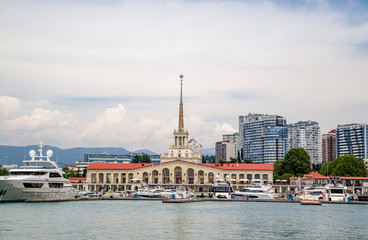 Obraz premium Russia city sea port of Sochi Grand Maria 05 June 2019goda Cruise yachts in the port