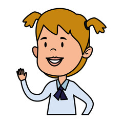 happy student girl comic character