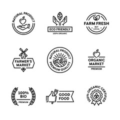 Obraz premium Vector Organic Natural Product Label Set