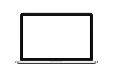 blank screen laptop  isolated on white background with clipping path