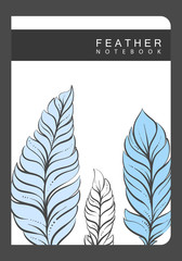 Notebook template with feathers