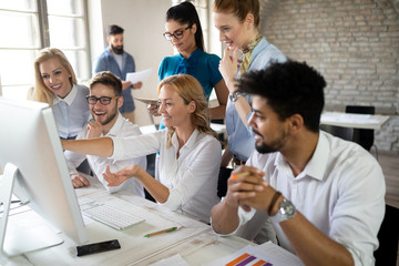 Fototapeta premium Successful business group of people at work in office