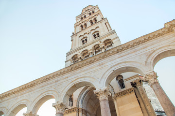 Fototapeta premium City of Split, Croatia, cathedral tower in Roman emperor Diocletian palace, UNESCO site
