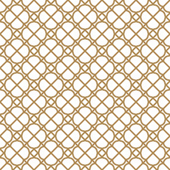Seamless geometric pattern in golden and white.