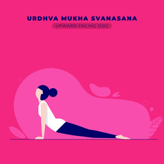 Upward Facing Dog Yoga Pose Vector Illustration