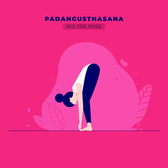 Big Toe Yoga Pose Vector Illustration