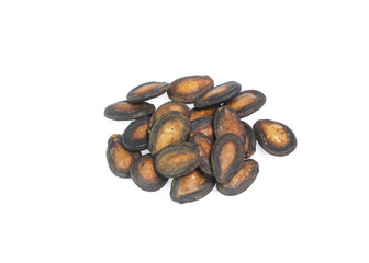 dry watermelon seed on white background