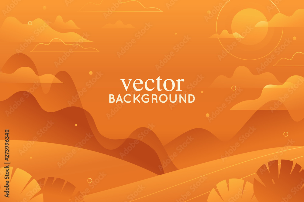 Poster vector illustration in trendy flat style and bright vibrant gradient colors - background with copy s