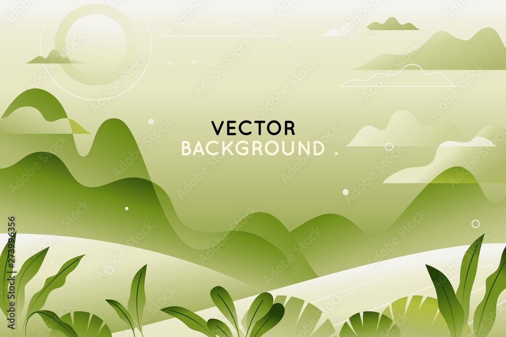 Aufkleber vector illustration in trendy flat style and bright vibrant gradient colors - background with copy s