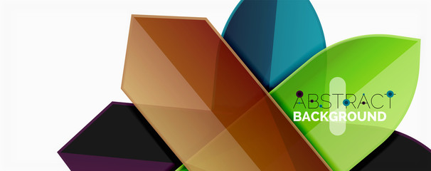 Geometric abstract background. Dynamic shapes composition