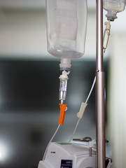 saline Drip control machine in ward at the hospital