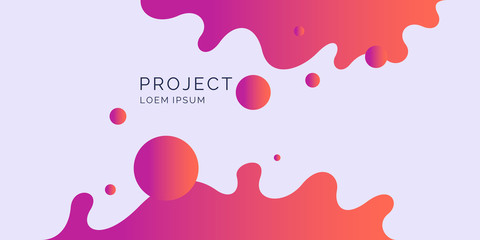 Bright poster with dynamic waves. Vector illustration in minimal style