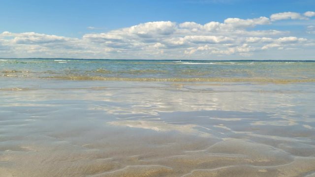 286 Beautiful beach under a cloudy sky