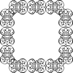 Vector illustration isolated flower frame with backdrop black white