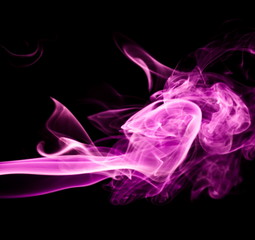Fototapeta premium Purple smoke on black background