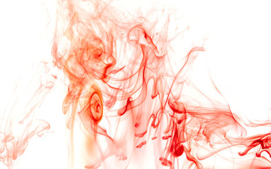 Red smoke on white background