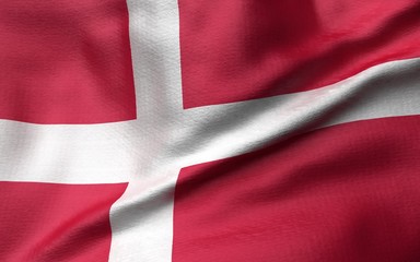 Fototapeta premium 3D Illustration of Denmark Flag