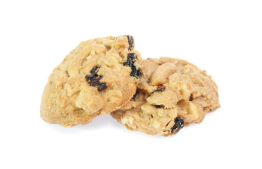Chocolate chips cookies isolated on white