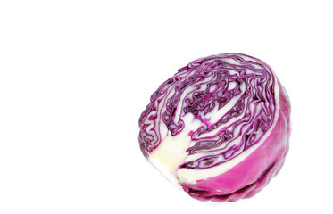 red cabbage isolated on white