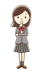 女子学生　悩む