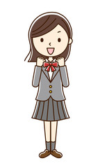 女子学生　ファイト