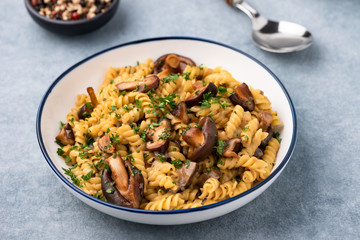 pasta fusilli with Mushroom in Herb sauce