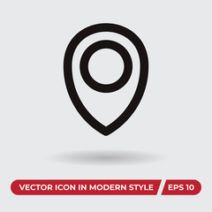 Location vector icon in modern style for web site and mobile app