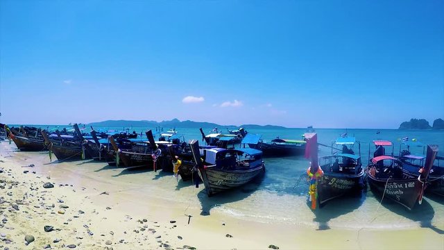 Beautiful view on boats in thailand