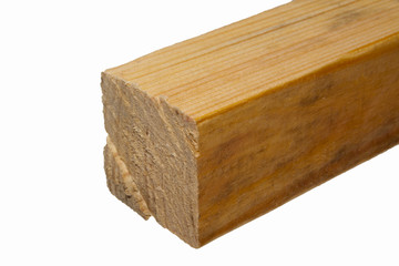 wooden beam isolated on white background