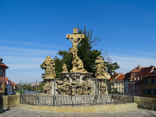 Fototapeta na wymiar Die 300 Jahre alte Kreuzigungsgruppe, in Bamberg 