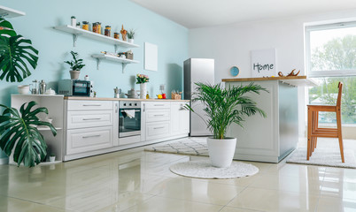 Interior of modern comfortable kitchen