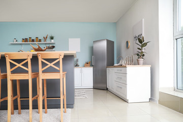 Interior of modern comfortable kitchen