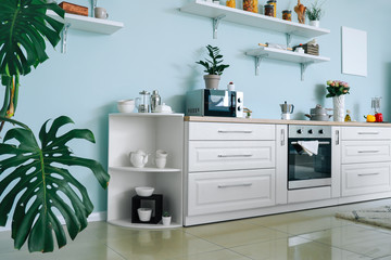 Fototapeta na wymiar Interior of modern comfortable kitchen