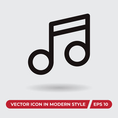 Music vector icon in modern style for web site and mobile app