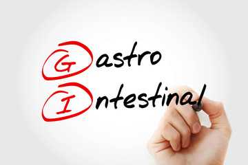 Fototapeta premium GI - Gastrointestinal acronym with marker, concept background