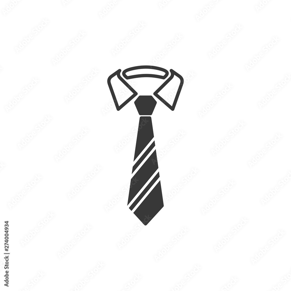 Fototapete simple tie icon template black color editable. simple tie symbol flat vector sign isolated on white 