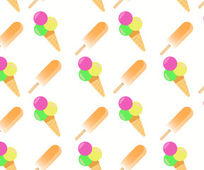 pattern  cream of different flavors