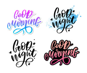 Good Night. Hand drawn typography poster. T shirt hand lettered calligraphic design. Inspirational vector typography slogan