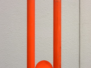  Red pole on the road   