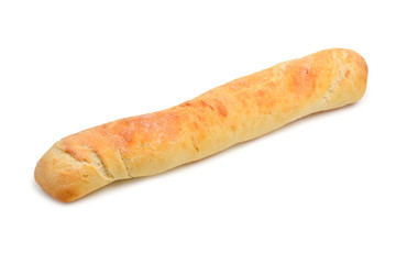 Fresh baguette isolated in white.