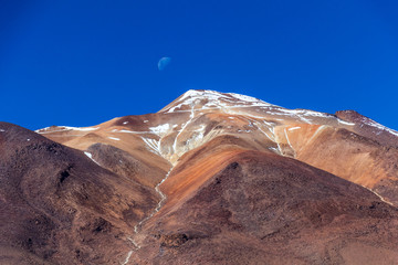 The Salvador Dali desert also known as Dali Valley, in the Eduardo Avaroa Park in Bolivia, Andes in...