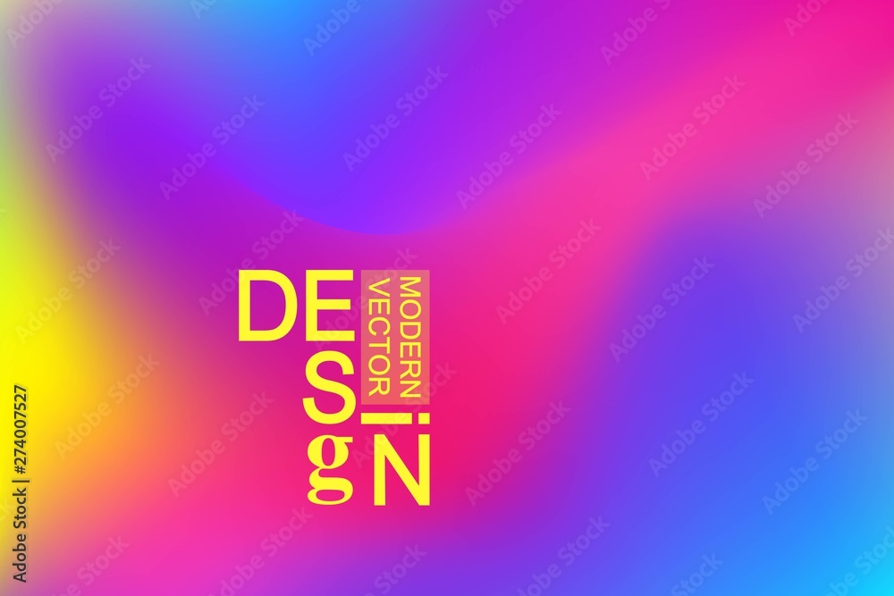 Aufkleber Colorful geometric abstract background fluid liquid wavy gradient flowing dynamic shapes. Modern trendy background for your presentation banner design vector template.