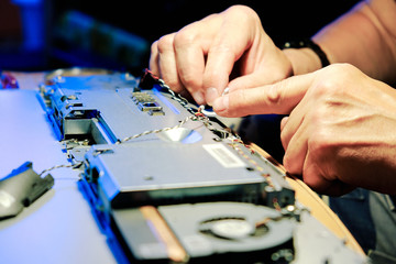 Electronic engineer of computer technology. Maintenance computer cpu hardware upgrade of...