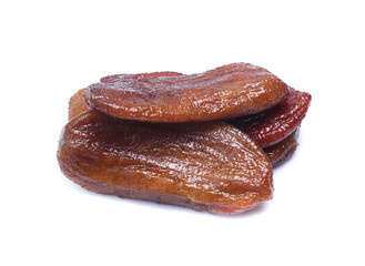dried bananas (honey baked bananas) on white background