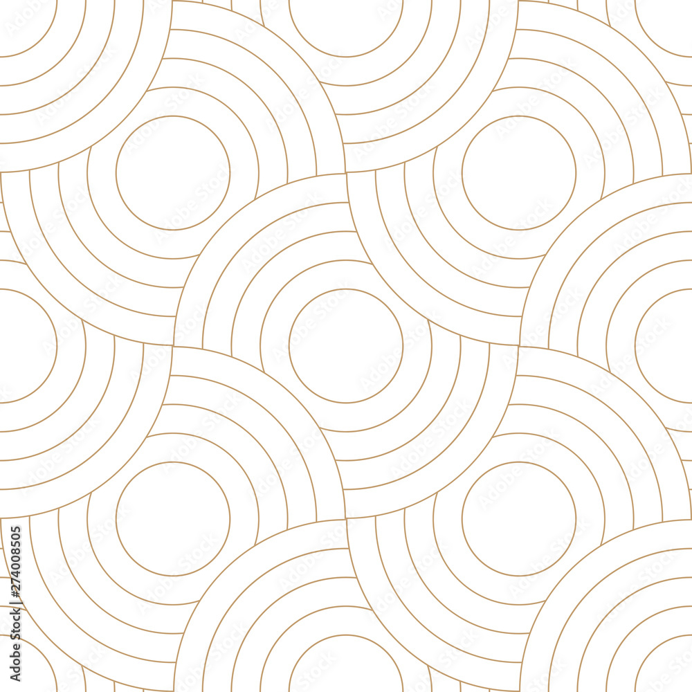 Aufkleber abstract retro pattern of geometric shapes. golden mosaic backdrop. geometric wave of circles backgr