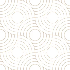 Tapeten Kreise Abstraktes Retro-Muster von geometrischen Formen. Goldene Mosaikkulisse. Geometrische Welle von Kreisen Hintergrund, Vektor