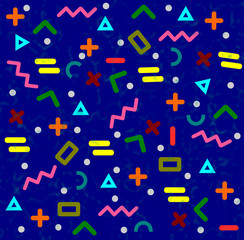 Memphis seamless pattern. Geometric elements memphis in the style of 80s.