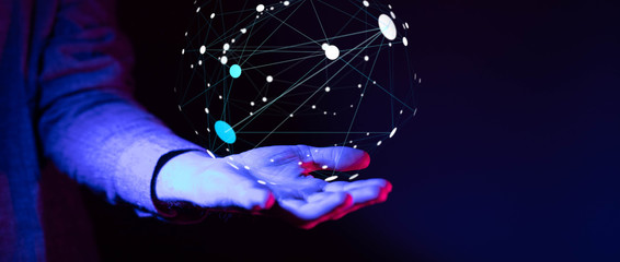 Global network concept. 3D rendering