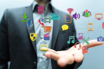 Cloud computing concept - connect to cloud